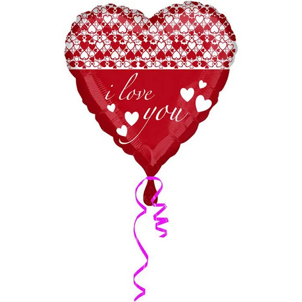 Folienballon, I Love You, Herz 43 cm
