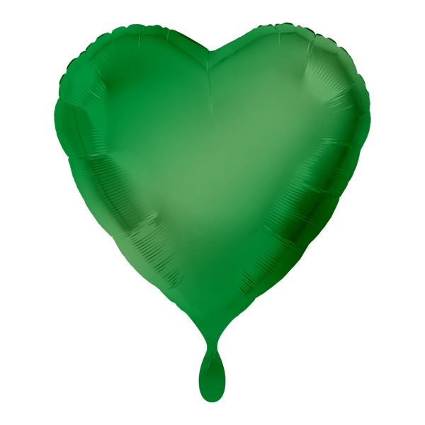 Folienballon, Herz, Grün 43 cm