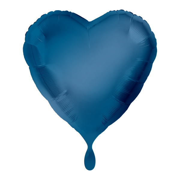 Folienballon, Herz, Blau 43 cm