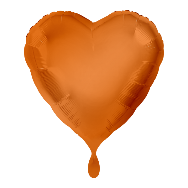 Folienballon, Herz, Orange 43 cm
