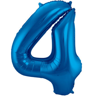 Luftballon Zahl 4 Royal Blau Folie 86cm