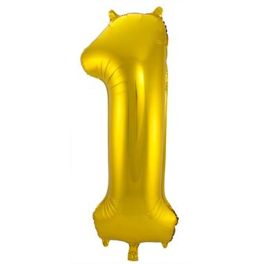 Luftballon Zahl 1 Gold Folie 86cm