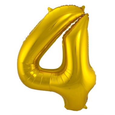 Luftballon Zahl 4 Gold Folie 86cm
