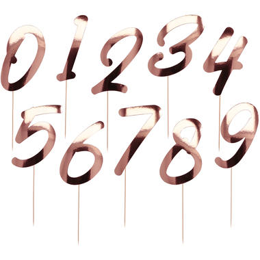 Tortendeko Zahlen Elegant Lush Blush 15cm – 20 Stück