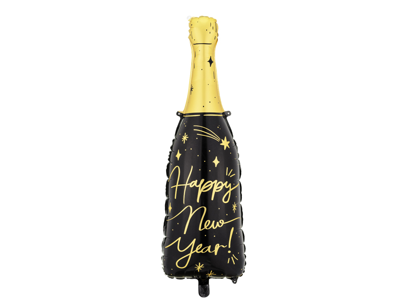 Folienballon Flasche Happy New Year, 39,5×98 cm, Mix