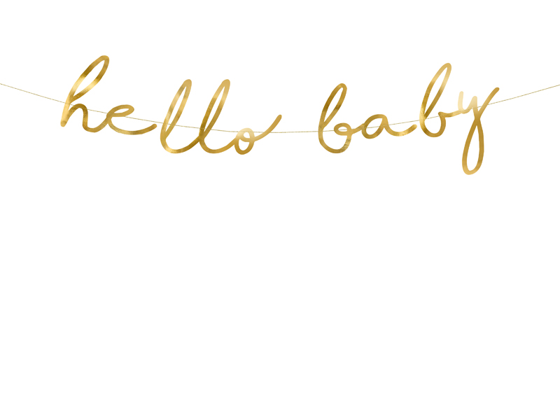 Banner Little Star – Hallo Baby, gold, 18x70cm