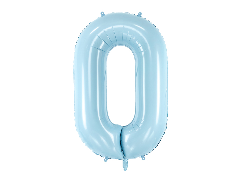 Luftballon Zahl 0 Hellblau Folie 86cm