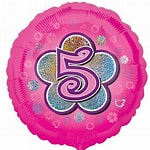Luftballon Zahl 5 Pink 45cm