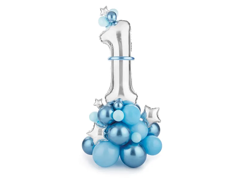 Ballonstrauß Zahl „1“, blau, 90x140cm